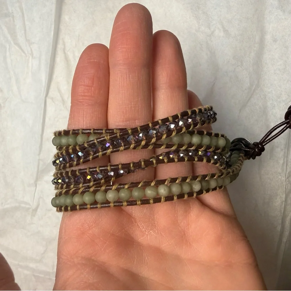 Victoria Emerson Leather Beaded Wrap Bracelet - Picture 3 of 9